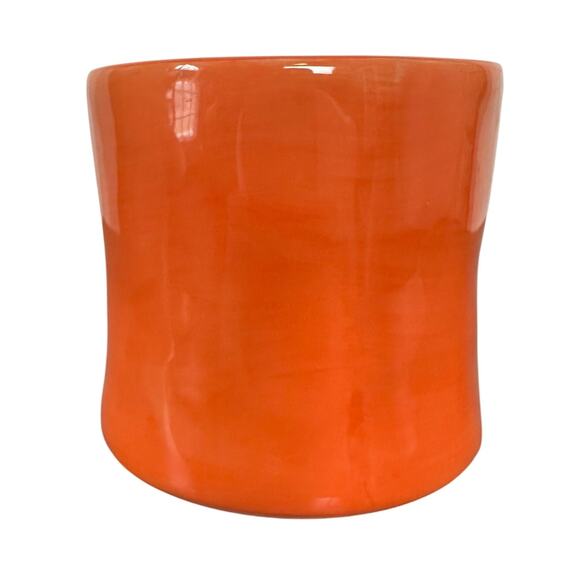 Anthropologie Hand Painted Orange Monogram Letter H Ceramic Coffee Mug Cup - Picture 2 of 8